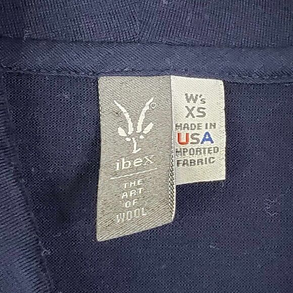 Ibex Dress Blue Green Womens Size XS Printed Long Sleeve Merino Wool Cowl Neck - Picture 5 of 9